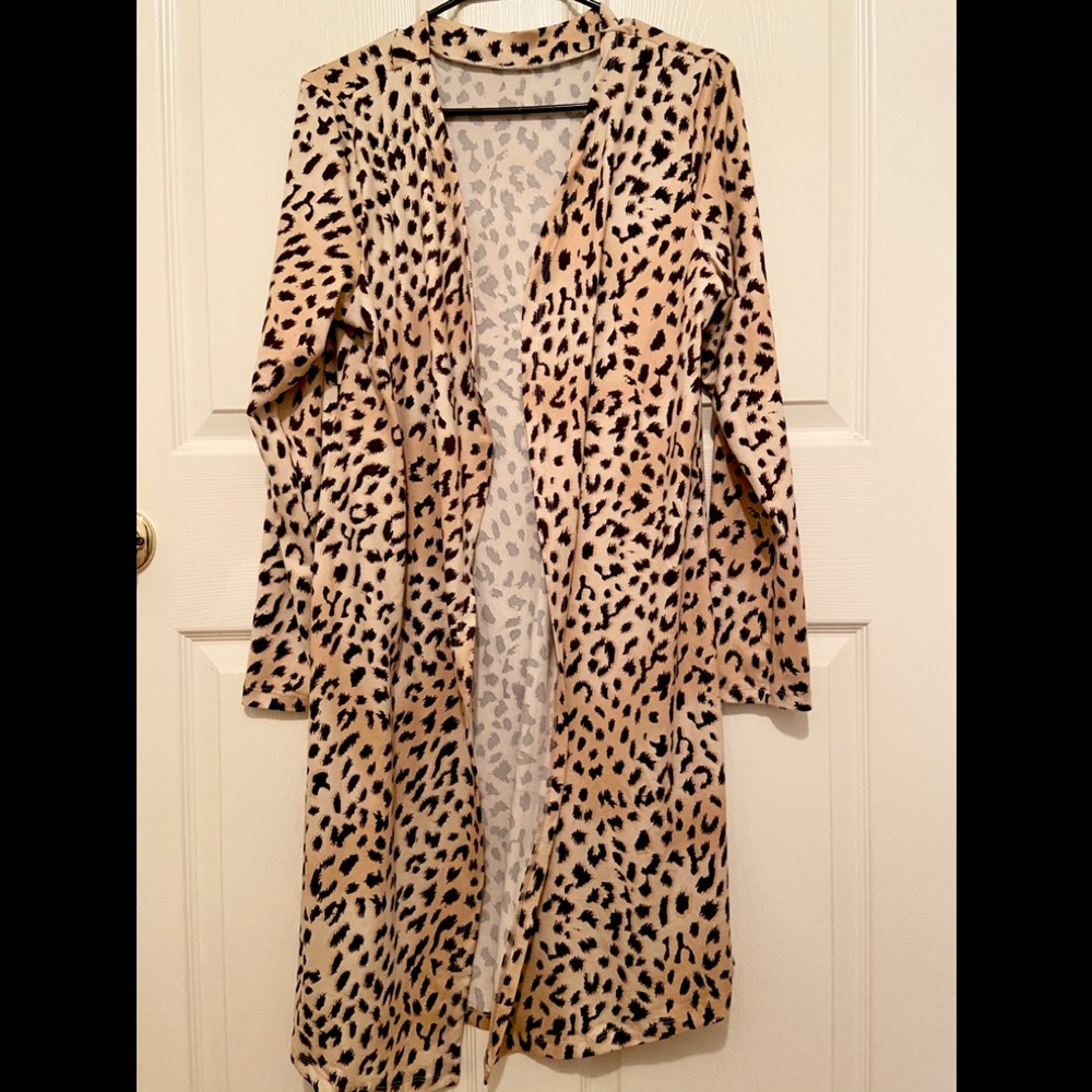 Cheetah print cardigan!
